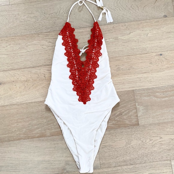 Blue Life Swim Blue Life One Piece Crochet Swimsuit Cream Large Poshmark